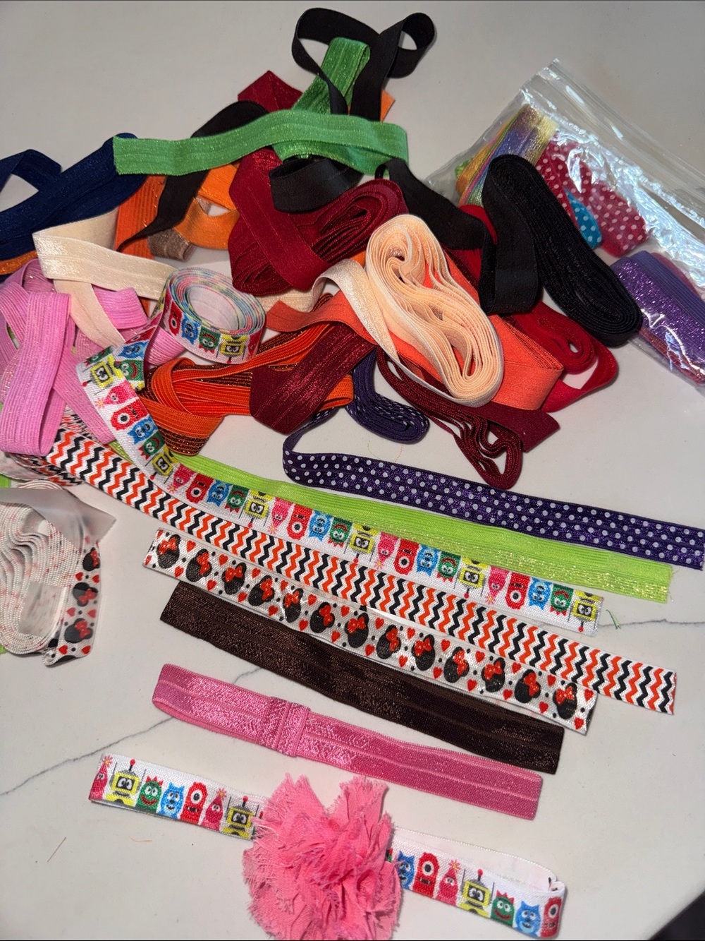 Assorted Colorful fold over Elastic - Picture 2 of 9